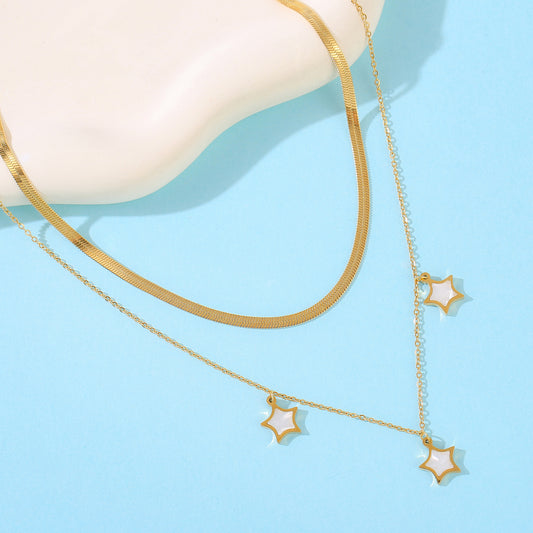 Two layer star necklace